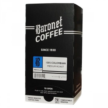 Baronet Compostable Colombian Pods - 16 ct