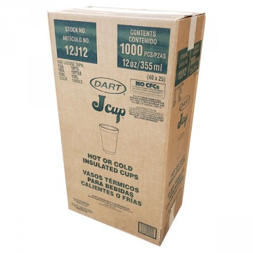 Dart 12oz Foam Cups (12J12) 1000ct case